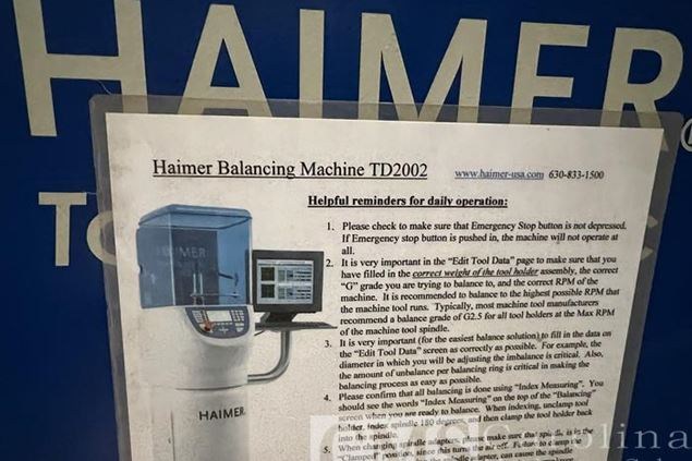 Haimer TD2002 Moulder Head Balancing Machine Sharpening Equipment