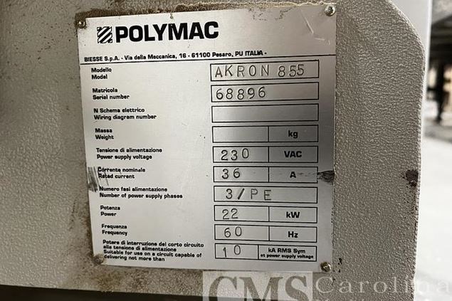 2006 Biesse Poly Mac Akron 855 Edgebander