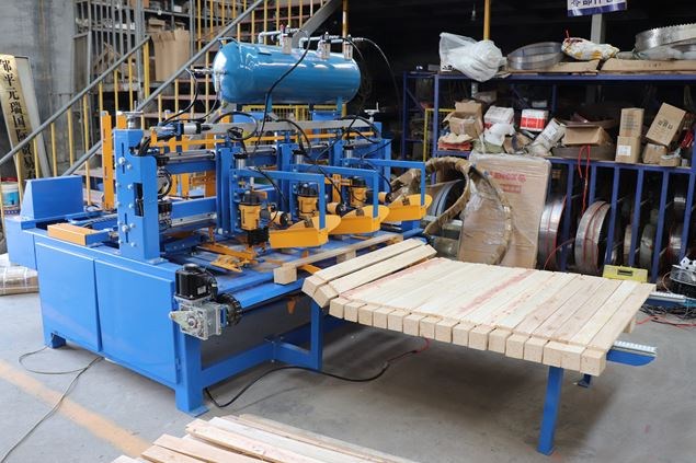 2024 Sawmill-World Wood Block Leg Automatic Pallet Nailer and Assembly System