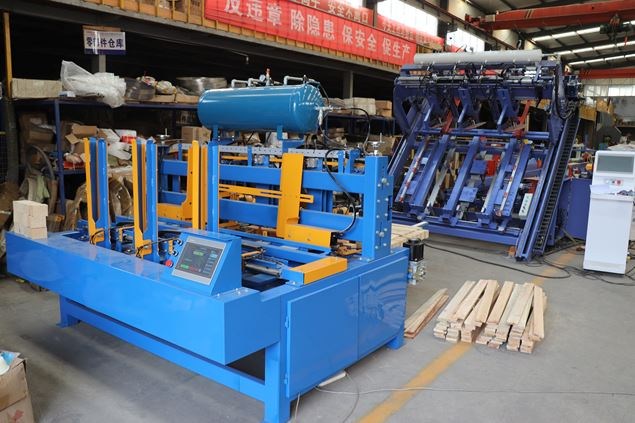 2024 Sawmill-World Wood Block Leg Automatic Pallet Nailer and Assembly System