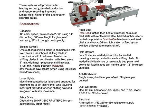 Mereen-Johnson Model 312 DC Shifting Blade Rip Saw Gang Rip Saw