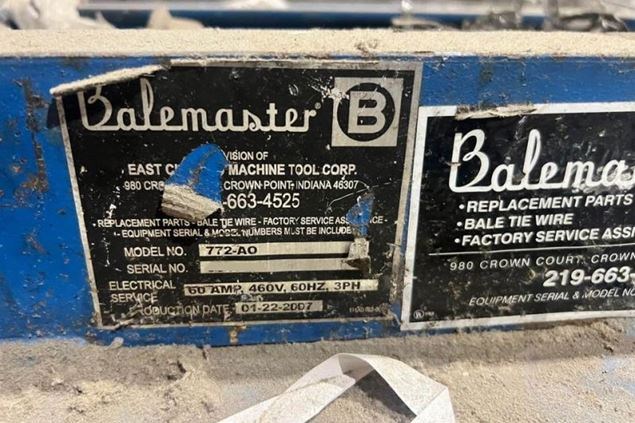 2007 Balemaster 772 AO Strapping Machine Banding