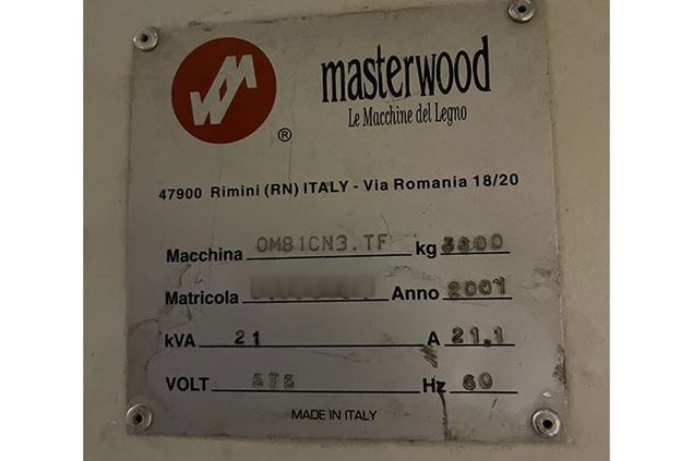 2001 Masterwood OMB1 CN3 Mortiser