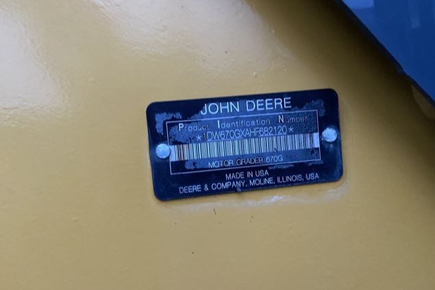2017 John Deere 670G Motor Grader