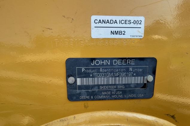 2021 John Deere 331G Skidsteer