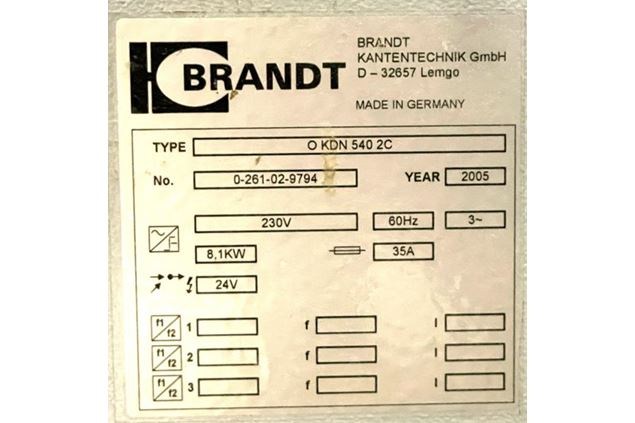 2005 Brandt KDN 540 2C Edgebander