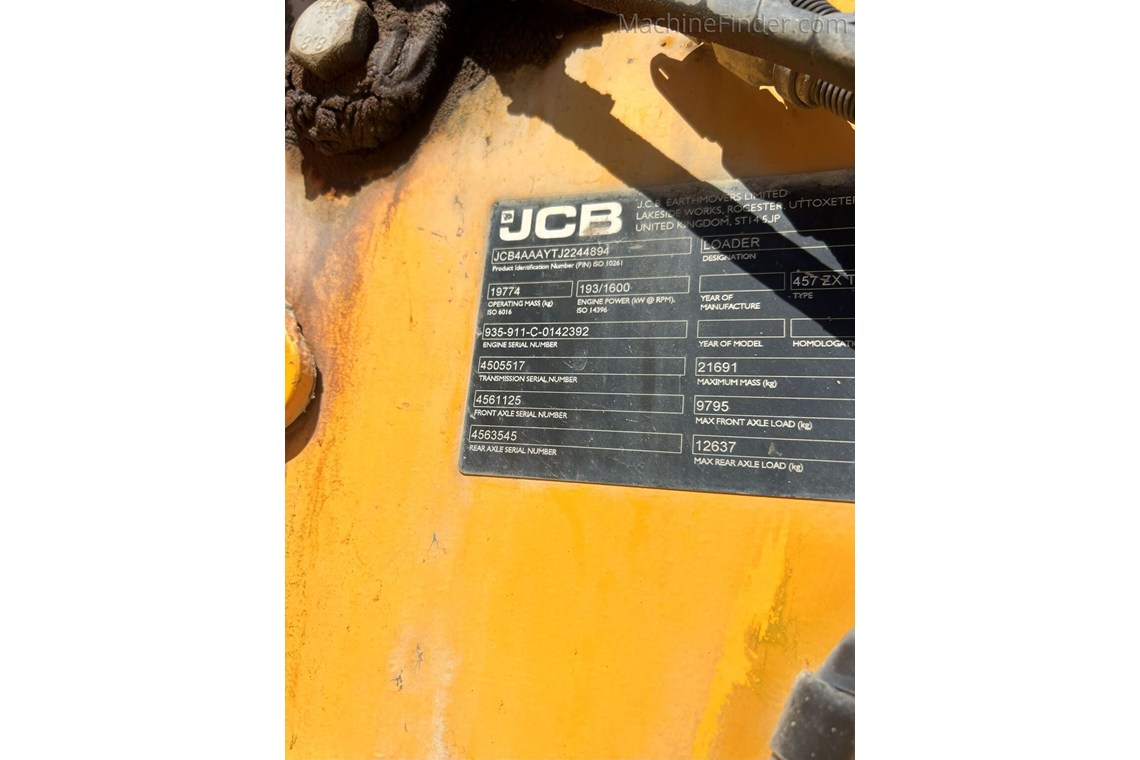 2019 JCB 457ZX Wheel Loader For Sale