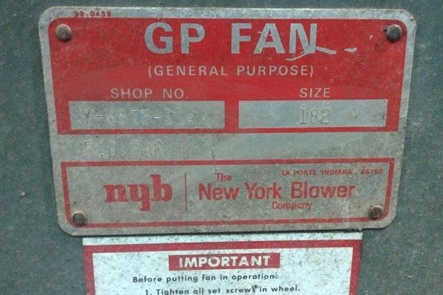 New York Blower Co 182 Blower and Fan